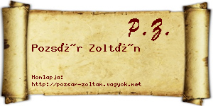 Pozsár Zoltán névjegykártya